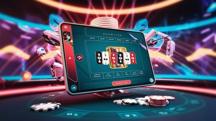 Dasbor meja dealer langsung dengan pilihan game dan kontrol audio video